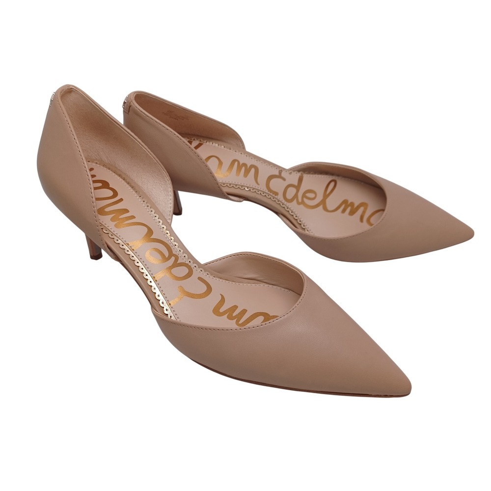 Sam Edelman Jaina Nude Leather dOrsay Pointed Toe Heel Pumps Womens 8M
